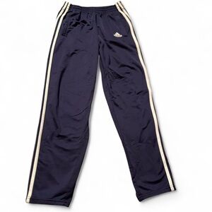 Men’s Vintage 90s Adidas Full Snap Tearaway Track Pants Navy/White Size S
